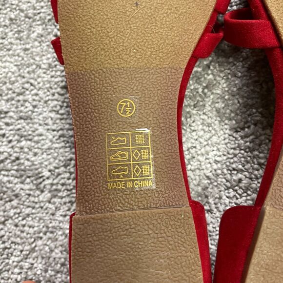 Elegant Red Women's Sandals - Picture 7 of 9